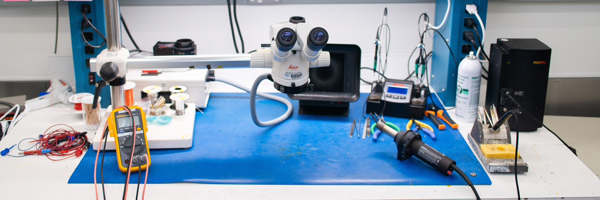 image of hand soldering set-up